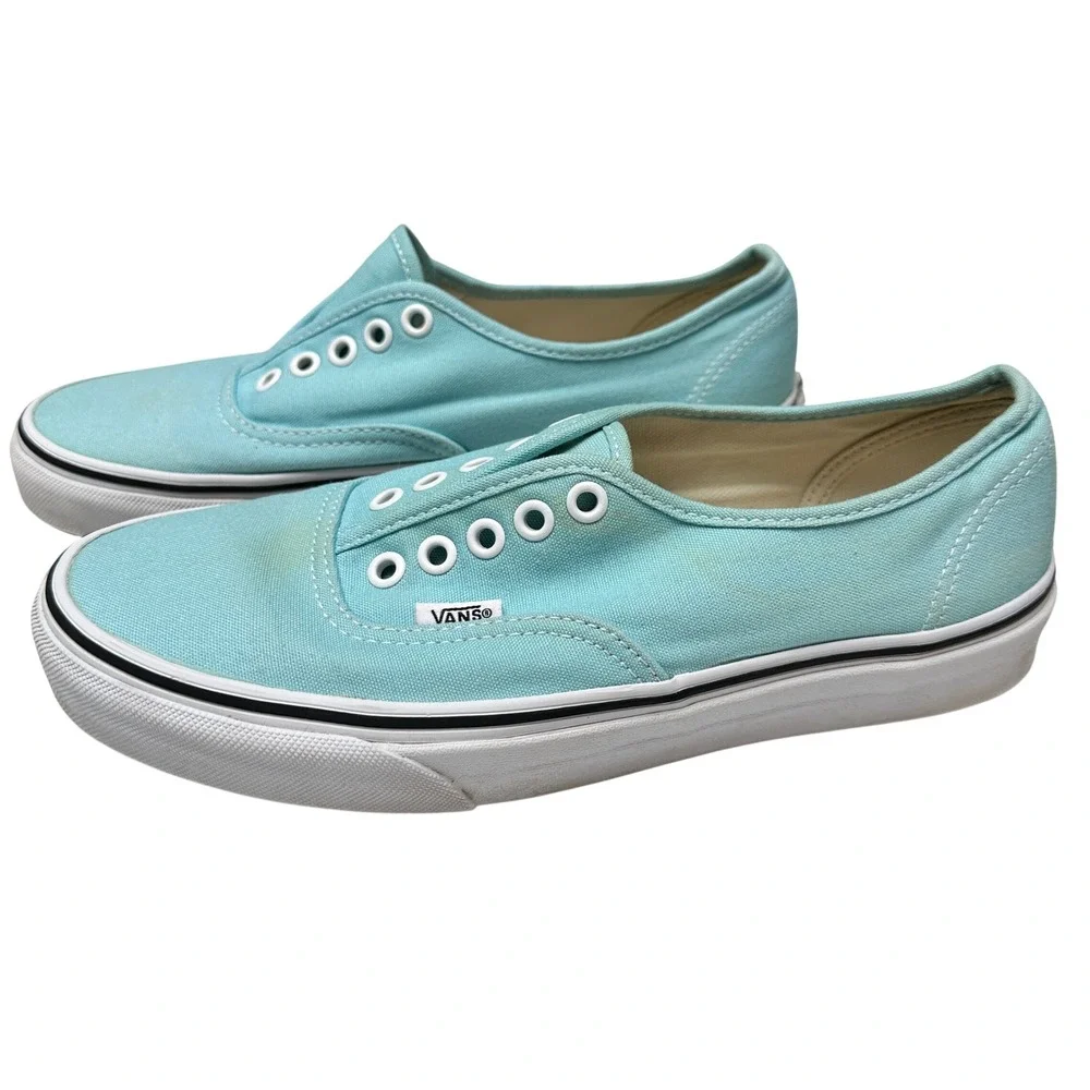 VANS Off The Wall Low Canvas Skate Shoes Womens 8.5 Mens 7 Mint NO LACES